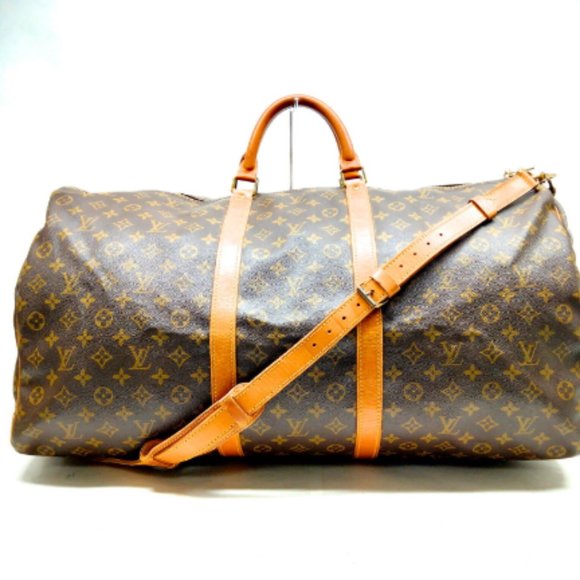 AUTHENTIC LOUIS VUITTON LV BOSTON BAG KEEPAL BANDOULIERE 60 BROWNS MONOGRAM - Picture 1 of 6